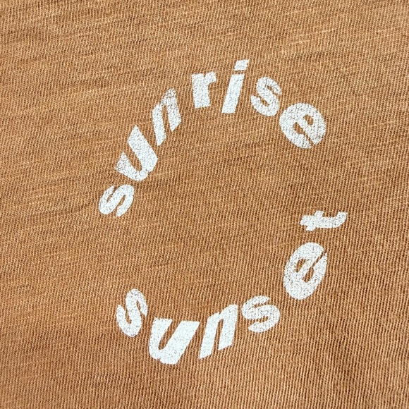 Aerie T Shirt Sunrise Sunset Graphic Cropped Brown XS - Picture 2 of 6